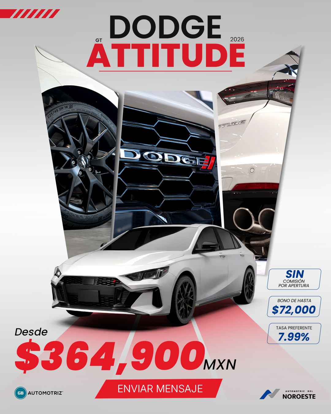 Dodge Attitude — Frontal Sport Design (Feed 4:5)