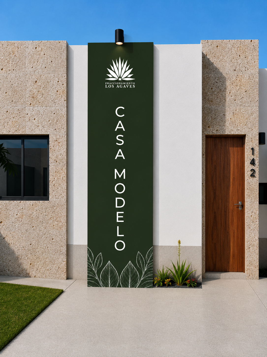 Los Agaves — Tótem de Fachada "Casa Modelo"