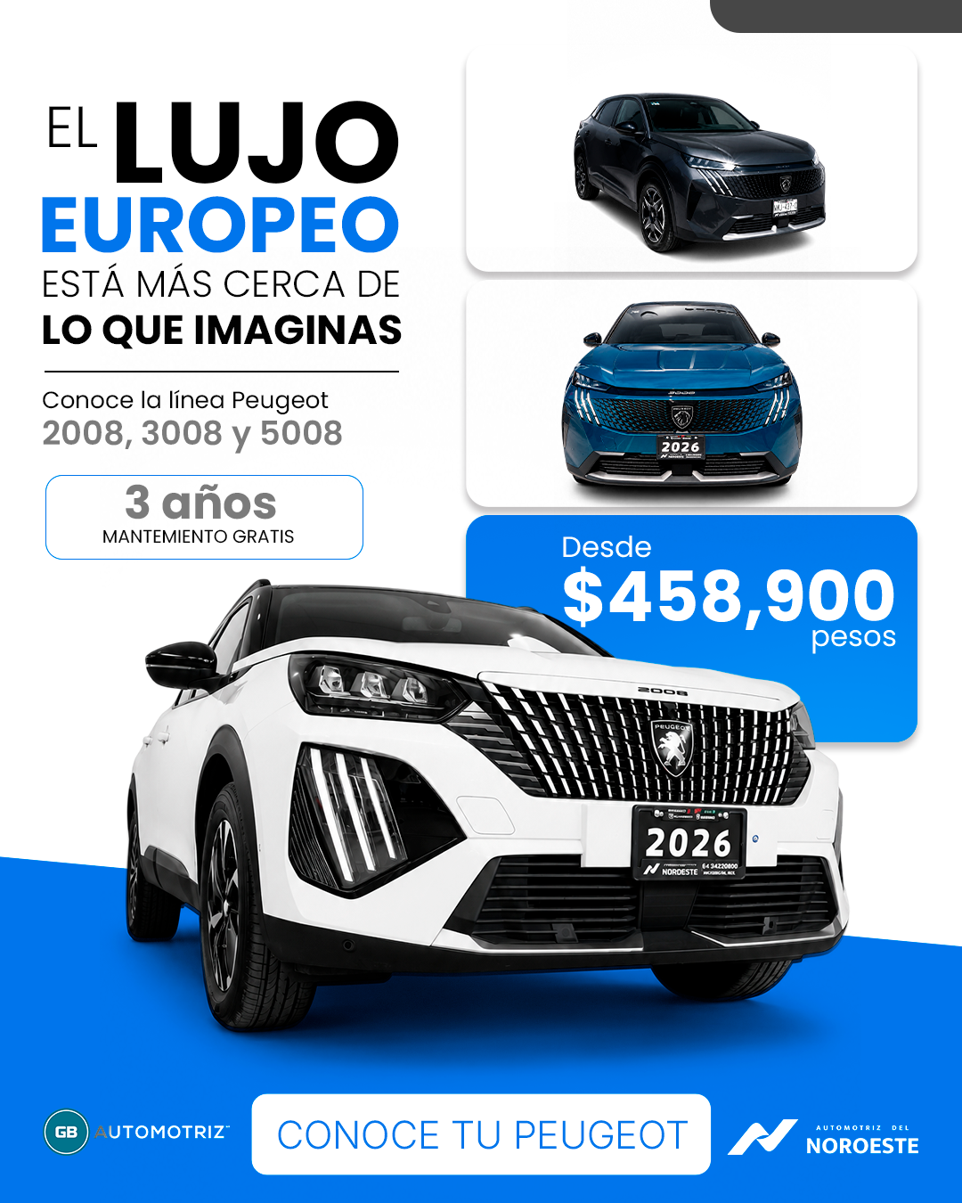 Peugeot SUV — Lujo Europeo & Acabados de Primera (Feed 4:5)